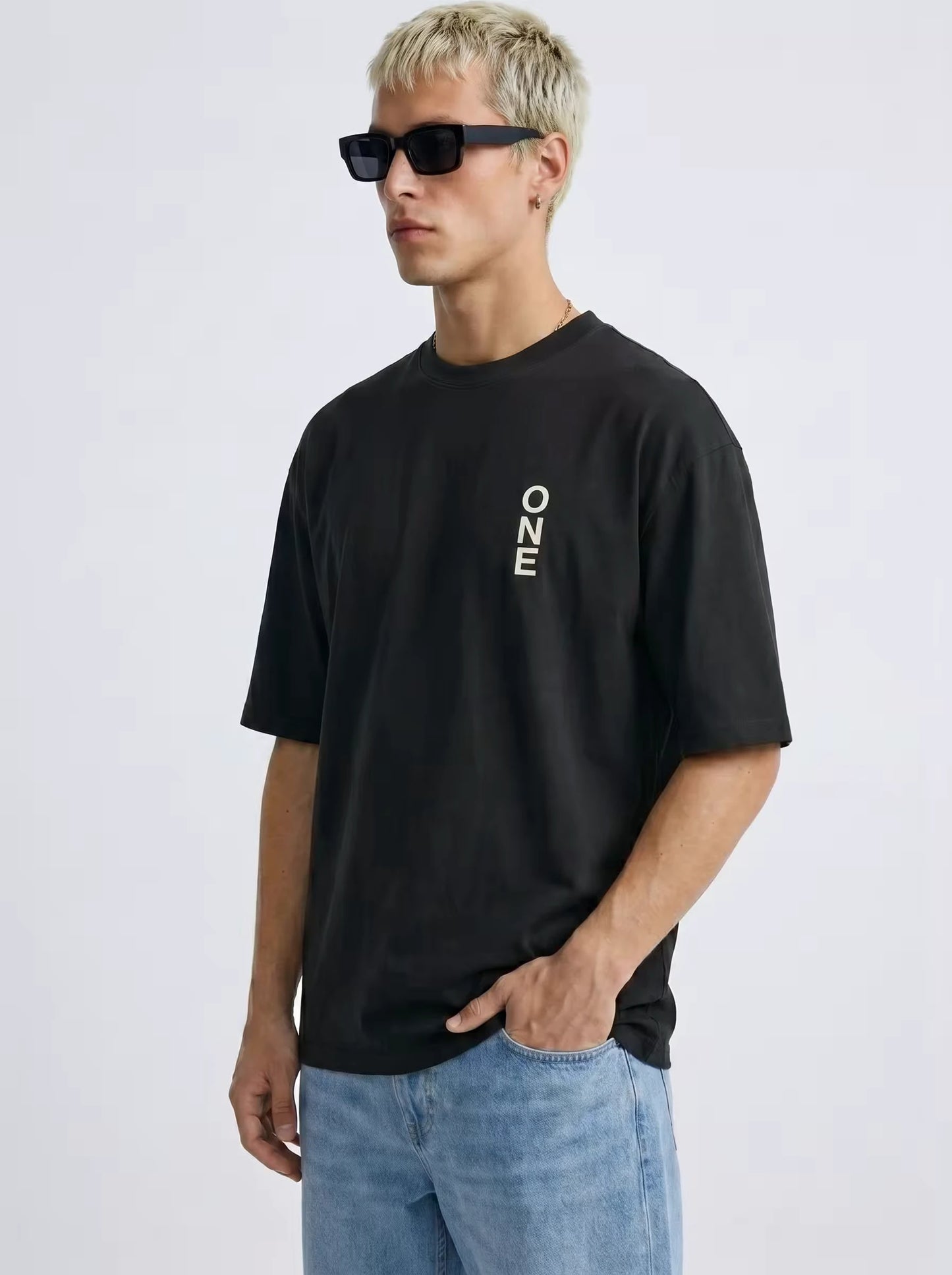 One Ummah Premium Oversized Streetwear T Shirt Front Model View