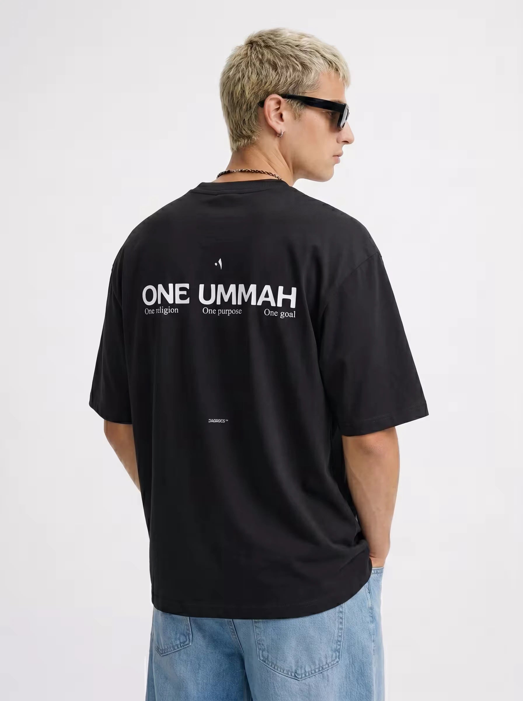 One Ummah Muslim Streetwear Oversized T Shirt Back Design