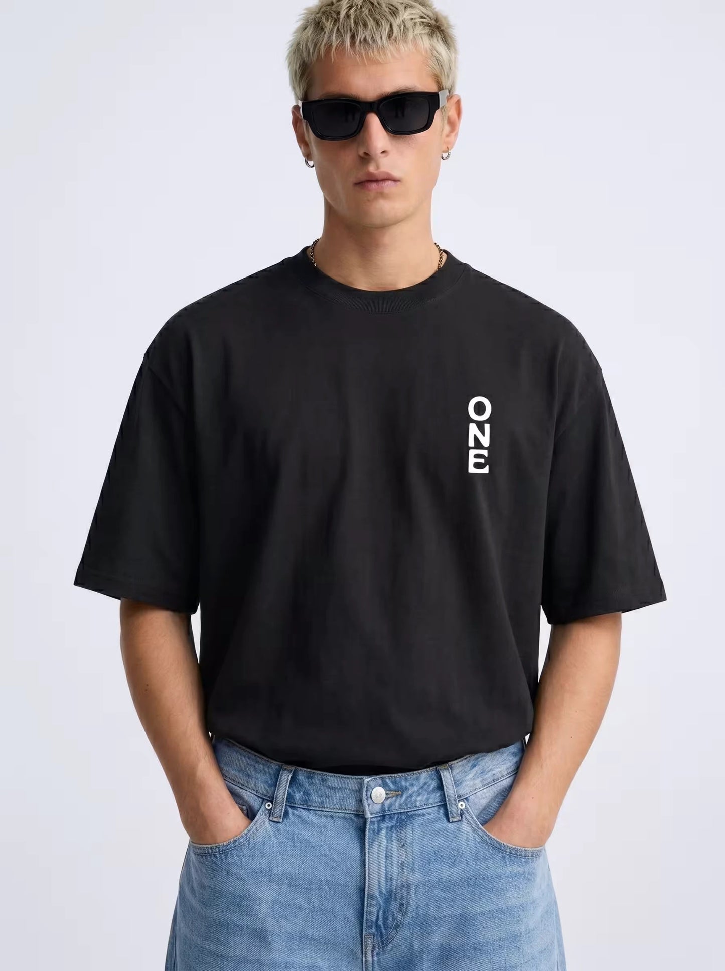 One Ummah Premium Oversized Streetwear T Shirt Front Model View
