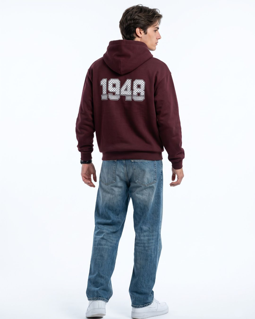 Keffiyeh 1948 hoodie maroon back