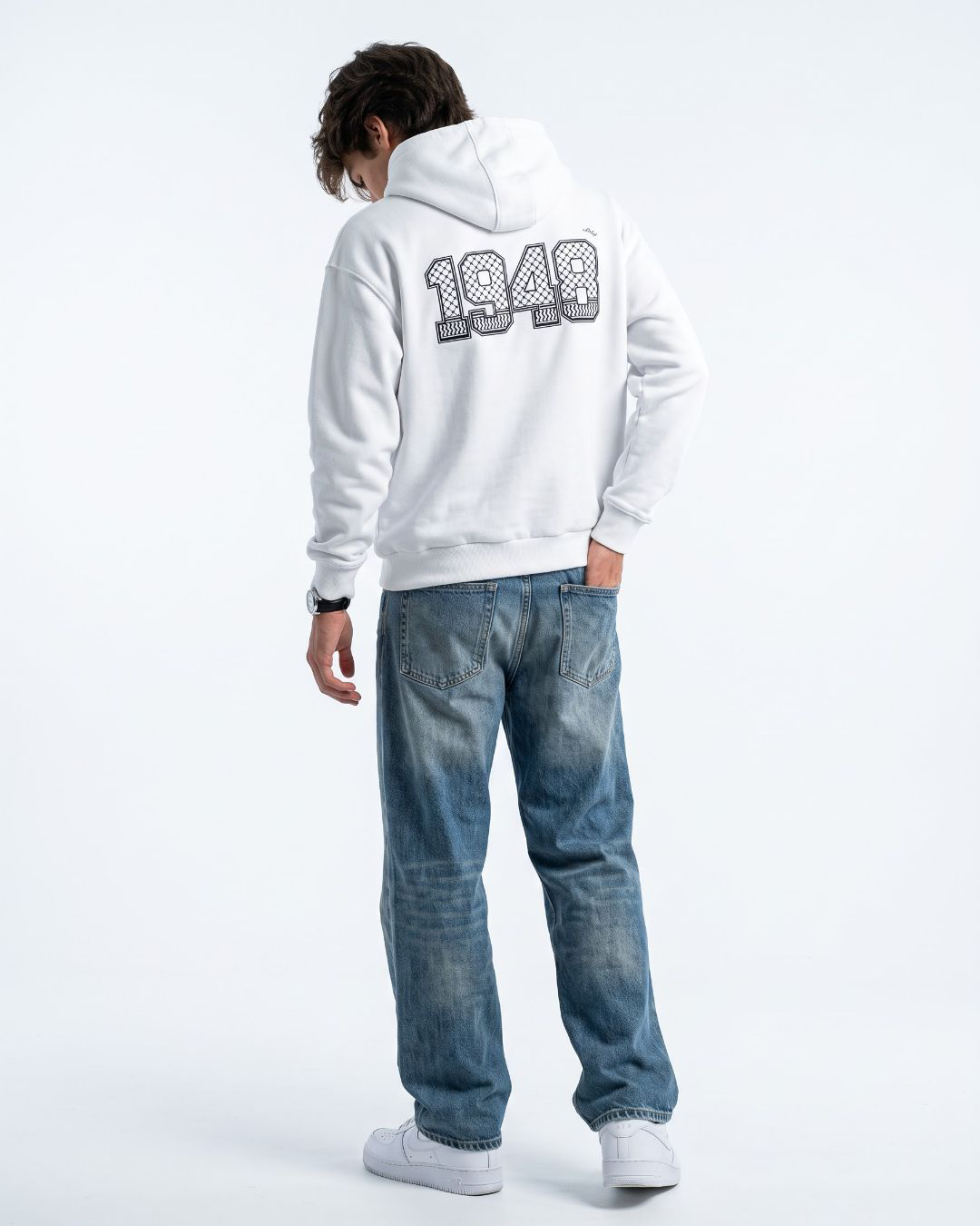 Keffiyeh 1948 hoodie white back