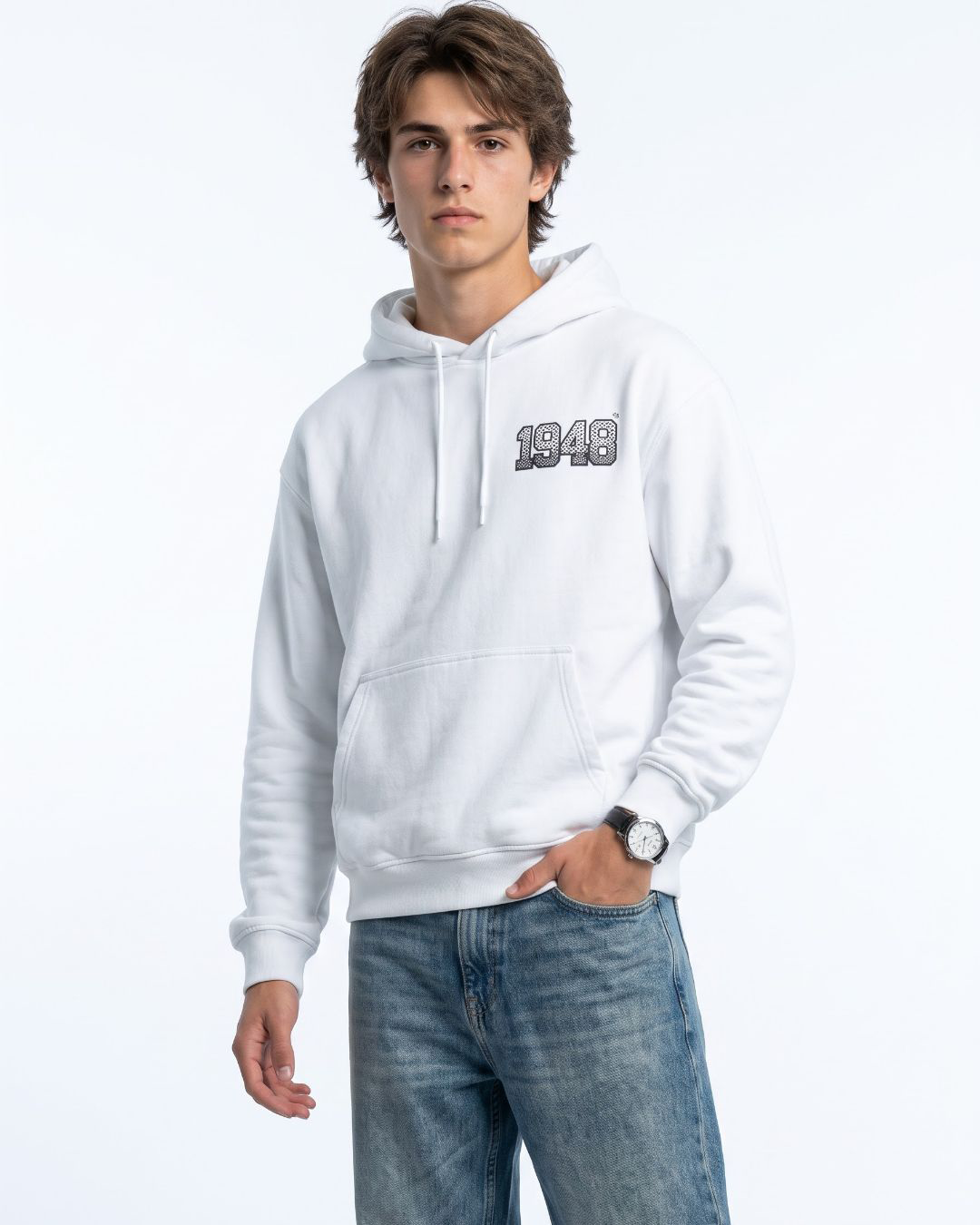 Keffiyeh 1948 hoodie white front