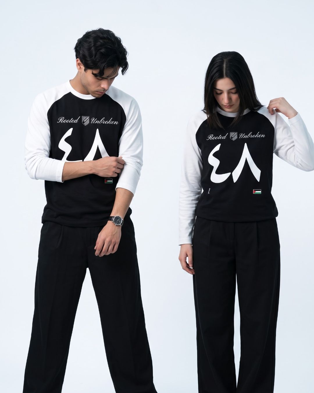 Raglan Lasting Roots Long Sleeves male and female model view